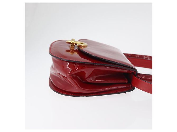 Céline CELINE Hand Bag Patent leather 2way Red Gold - vista 3