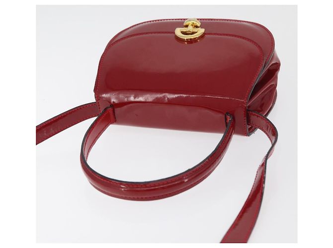 Céline CELINE Hand Bag Patent leather 2way Red Gold - vista 6
