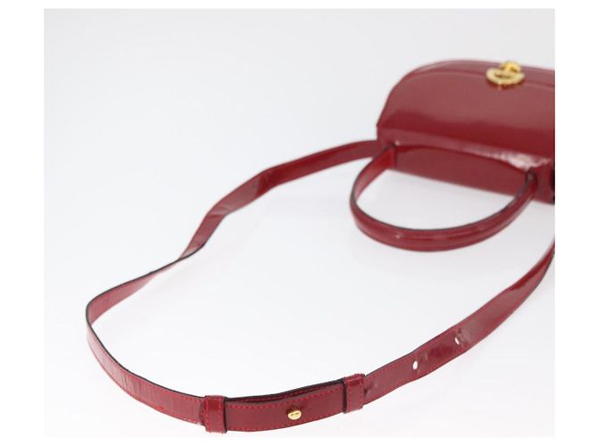 Céline CELINE Hand Bag Patent leather 2way Red Gold - vista 8