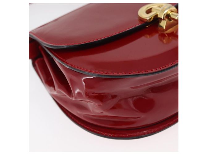 Céline CELINE Hand Bag Patent leather 2way Red Gold - vista 9