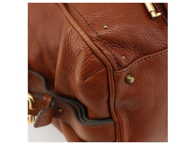 Chloé Chloe Paddington Hand Bag Leather Brown Gold Silver - vista 12