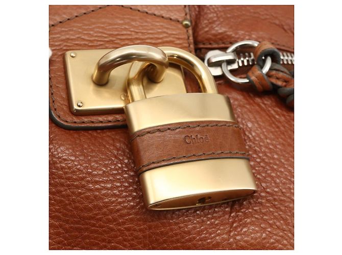 Chloé Chloe Paddington Hand Bag Leather Brown Gold Silver - vista 14
