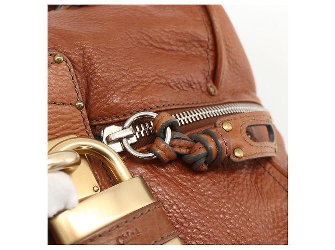 Chloé Chloe Paddington Hand Bag Leather Brown Gold Silver - vista 15
