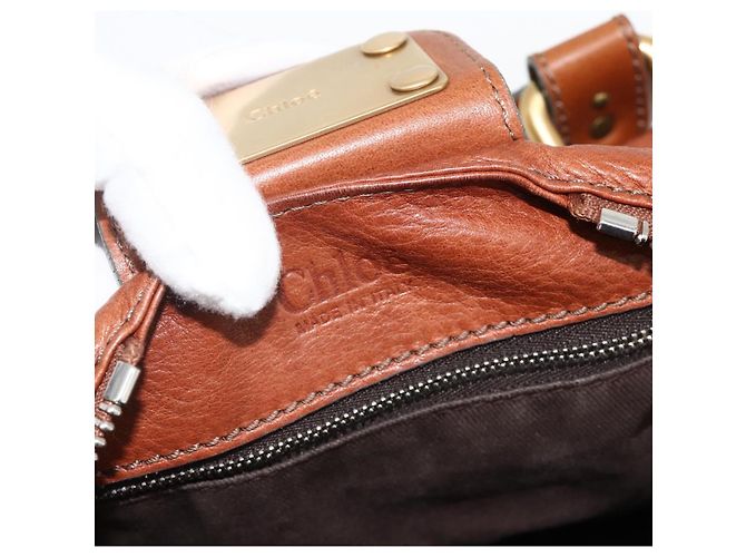 Chloé Chloe Paddington Hand Bag Leather Brown Gold Silver - vista 17