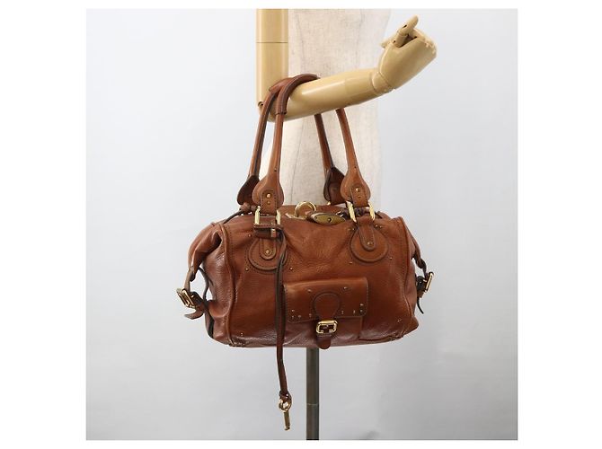 Chloé Chloe Paddington Hand Bag Leather Brown Gold Silver - vista 24