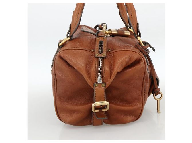 Chloé Chloe Paddington Hand Bag Leather Brown Gold Silver - vista 4