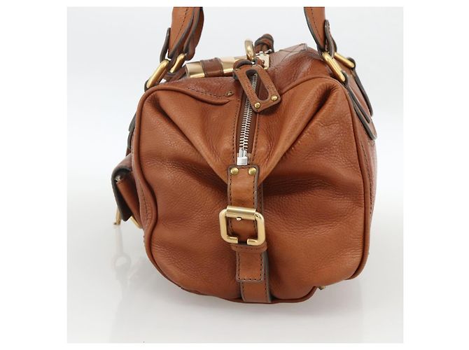 Chloé Chloe Paddington Hand Bag Leather Brown Gold Silver - vista 5