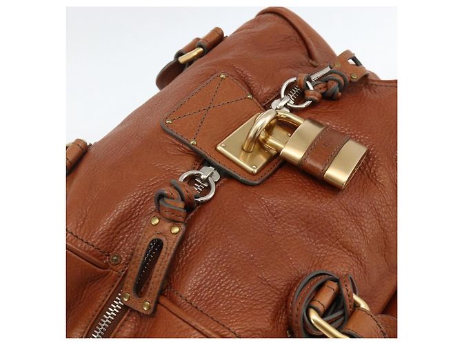 Chloé Chloe Paddington Hand Bag Leather Brown Gold Silver - vista 6