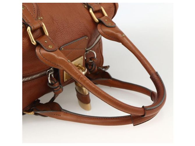 Chloé Chloe Paddington Hand Bag Leather Brown Gold Silver - vista 7