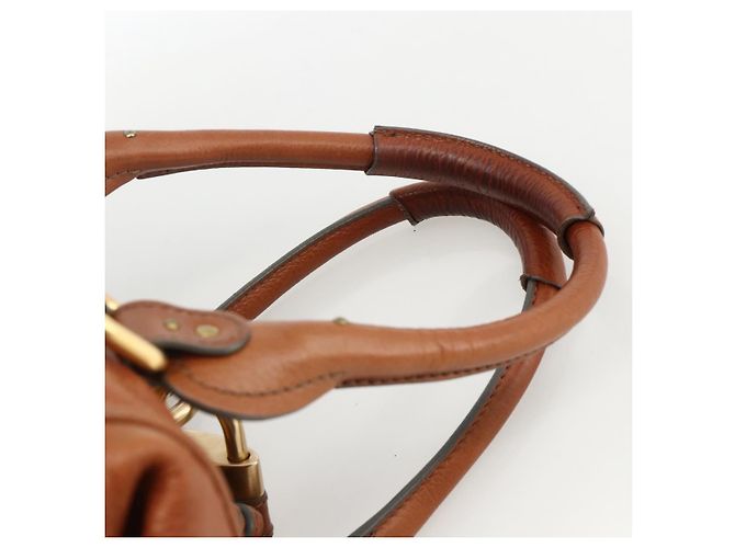 Chloé Chloe Paddington Hand Bag Leather Brown Gold Silver - vista 8