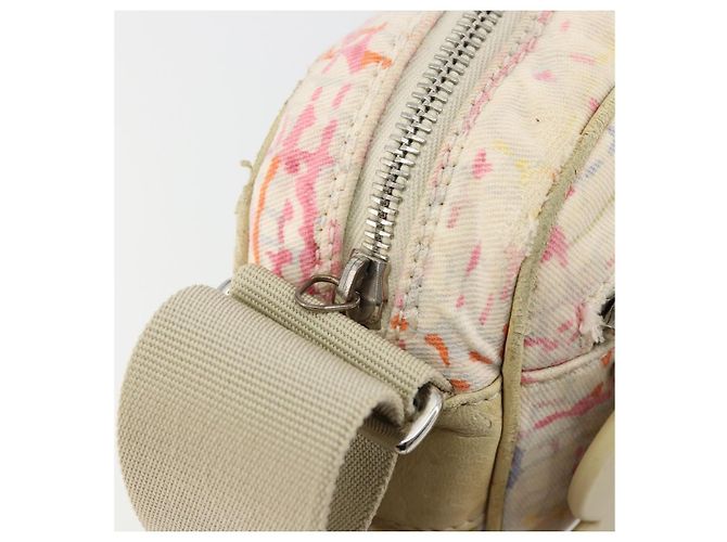 CHANEL Shoulder Bag Canvas Pink Beige Silver CC - vista 10
