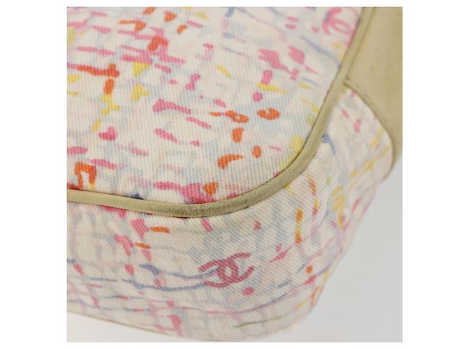 CHANEL Shoulder Bag Canvas Pink Beige Silver CC - vista 15