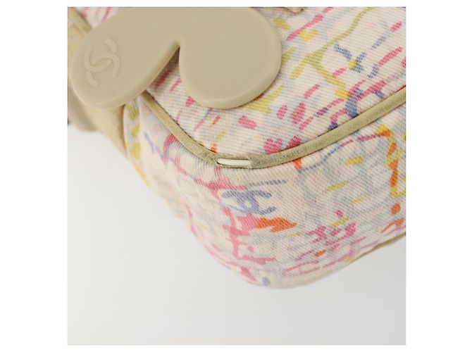 CHANEL Shoulder Bag Canvas Pink Beige Silver CC - vista 16