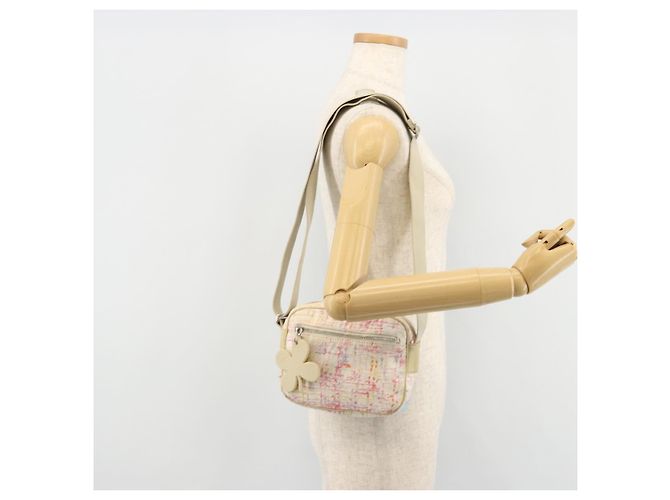 CHANEL Shoulder Bag Canvas Pink Beige Silver CC - vista 24