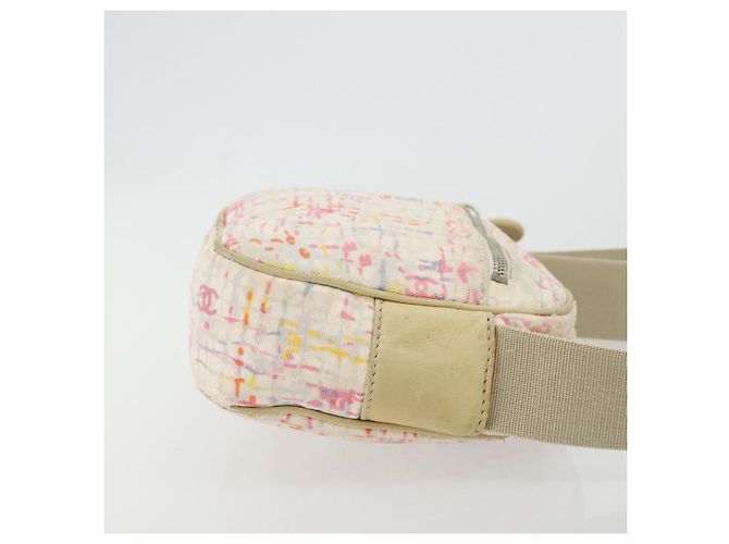 CHANEL Shoulder Bag Canvas Pink Beige Silver CC - vista 3