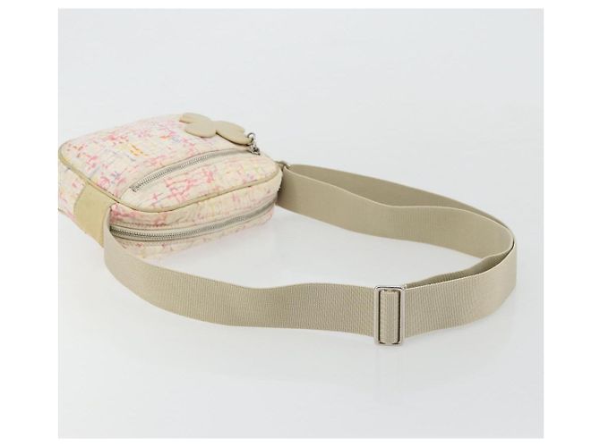 CHANEL Shoulder Bag Canvas Pink Beige Silver CC - vista 7
