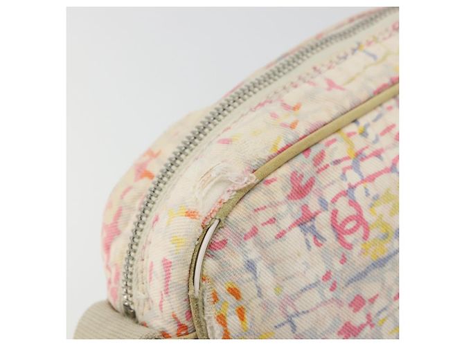 CHANEL Shoulder Bag Canvas Pink Beige Silver CC - vista 9