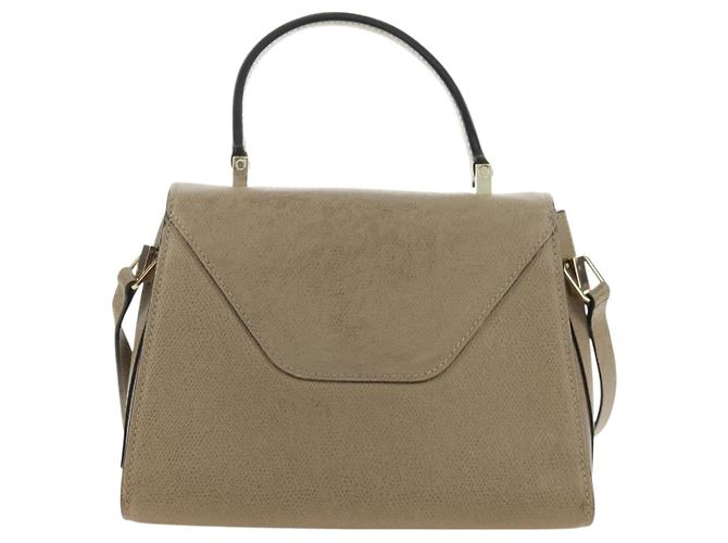Valextra Isidide Hand Bag Leather 2way Beige Gold - vista 2