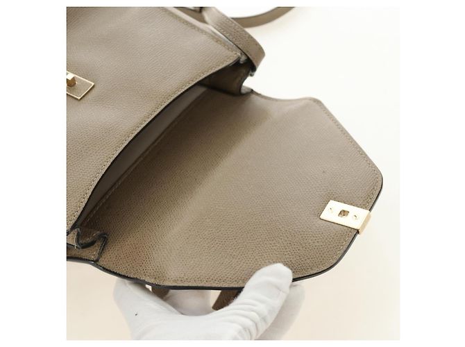 Valextra Isidide Hand Bag Leather 2way Beige Gold - vista 23