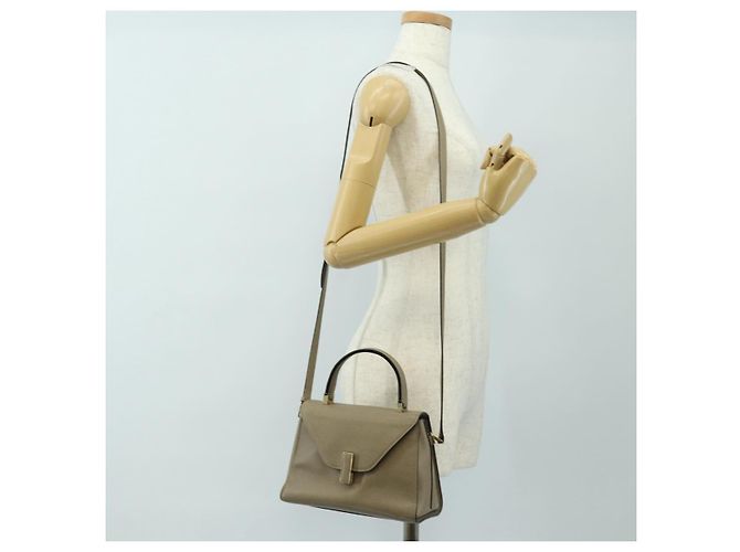 Valextra Isidide Hand Bag Leather 2way Beige Gold - vista 28