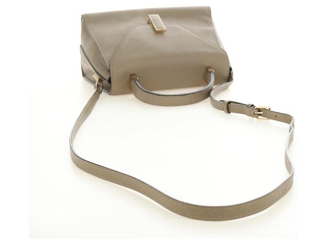 Valextra Isidide Hand Bag Leather 2way Beige Gold - vista 8