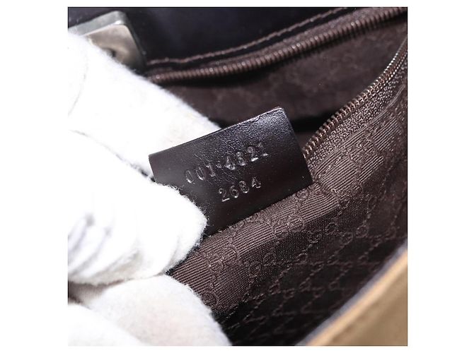 GUCCI Shoulder Bag Canvas Beige Silver 001 4321 - vista 12