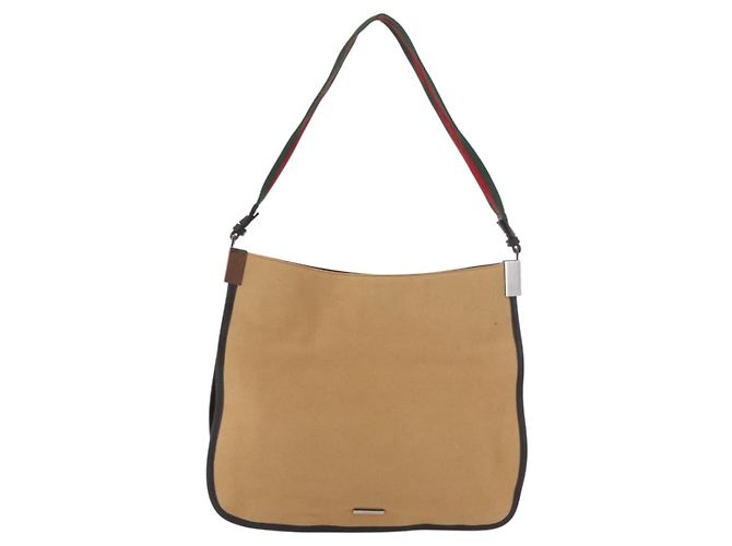 GUCCI Shoulder Bag Canvas Beige Silver 001 4321 - vista 13