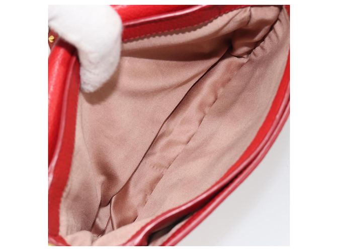 Miu Miu Schultertasche aus Leder rot gold - Ansicht 10