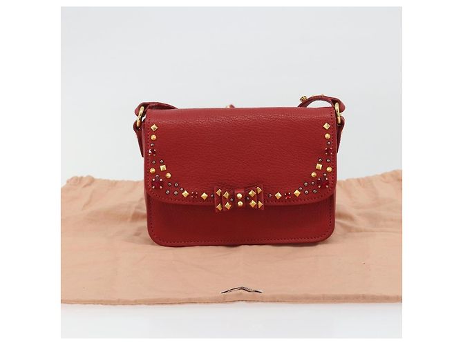 Miu Miu Schultertasche aus Leder rot gold - Ansicht 12