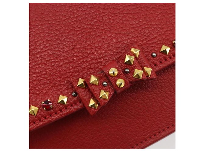 Miu Miu Schultertasche aus Leder rot gold - Ansicht 18