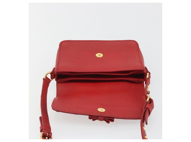 Miu Miu Schultertasche aus Leder rot gold - Ansicht 19