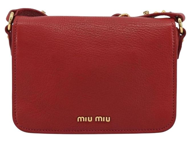 Miu Miu Schultertasche aus Leder rot gold - Ansicht 2