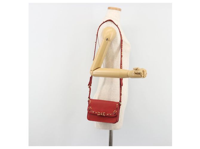 Miu Miu Schultertasche aus Leder rot gold - Ansicht 26