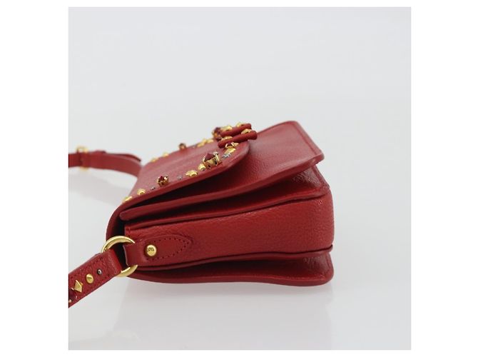 Miu Miu Schultertasche aus Leder rot gold - Ansicht 4