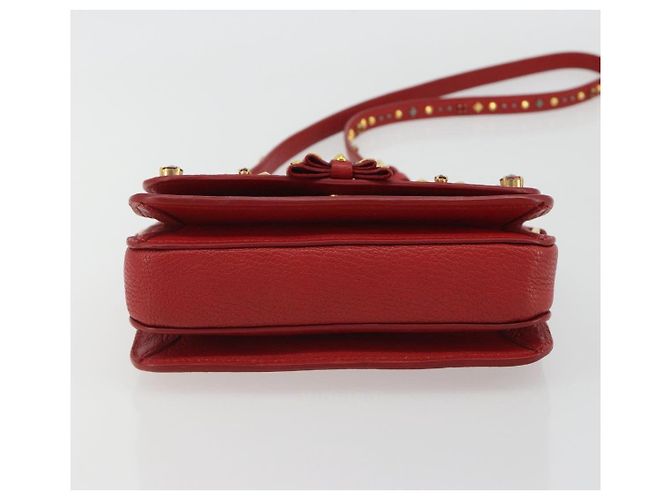 Miu Miu Schultertasche aus Leder rot gold - Ansicht 5