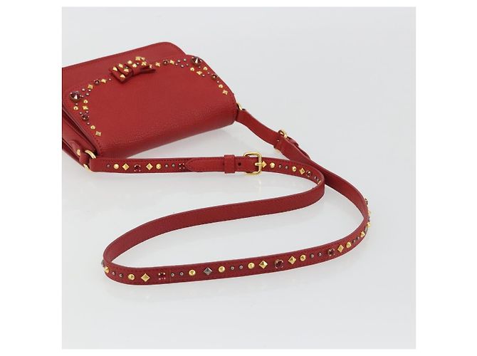 Miu Miu Schultertasche aus Leder rot gold - Ansicht 7
