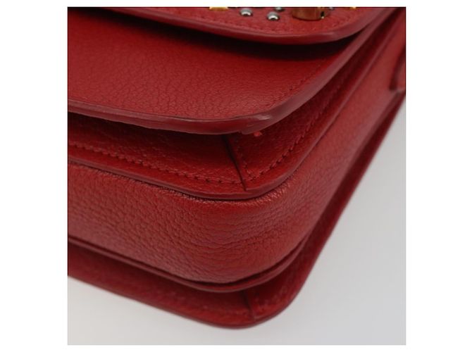 Miu Miu Schultertasche aus Leder rot gold - Ansicht 9