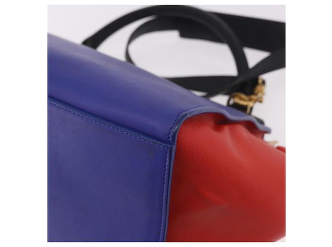 Céline CELINE Trapeze Hand Bag Leather 2way Red Black - vista 19