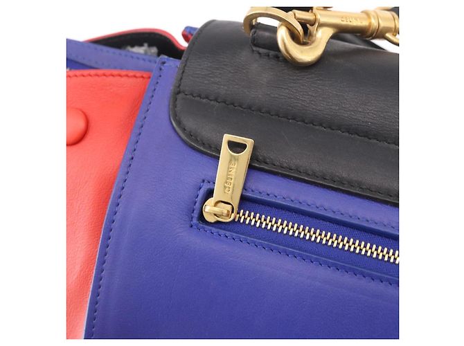 Céline CELINE Trapeze Hand Bag Leather 2way Red Black - vista 20