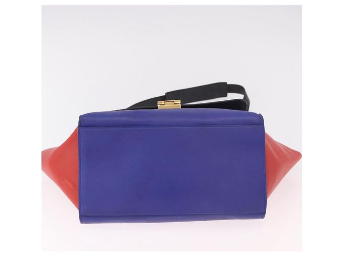 Céline CELINE Trapeze Hand Bag Leather 2way Red Black - vista 5