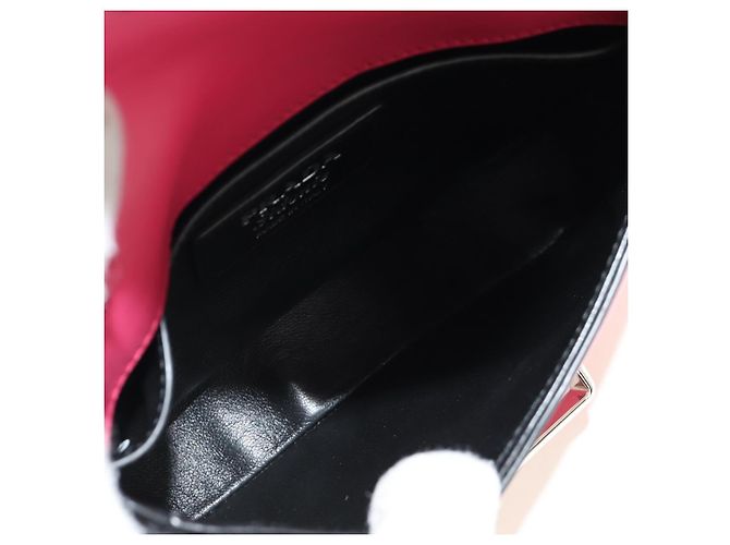 PRADA Sydney Chain Shoulder Bag Leather 2way Black Pink Silver - vista 10