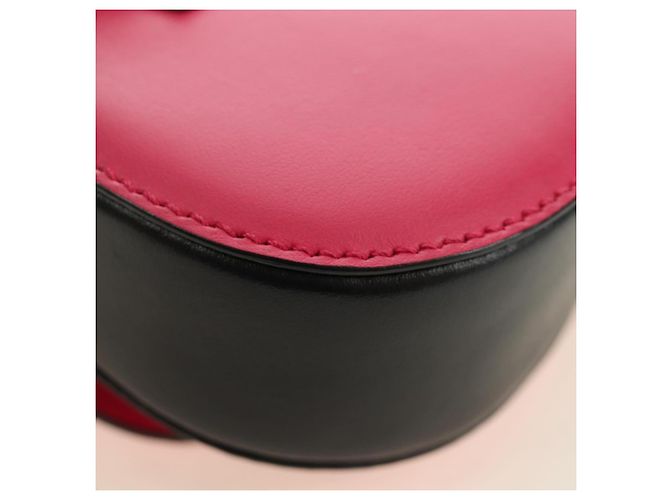 PRADA Sydney Chain Shoulder Bag Leather 2way Black Pink Silver - vista 20