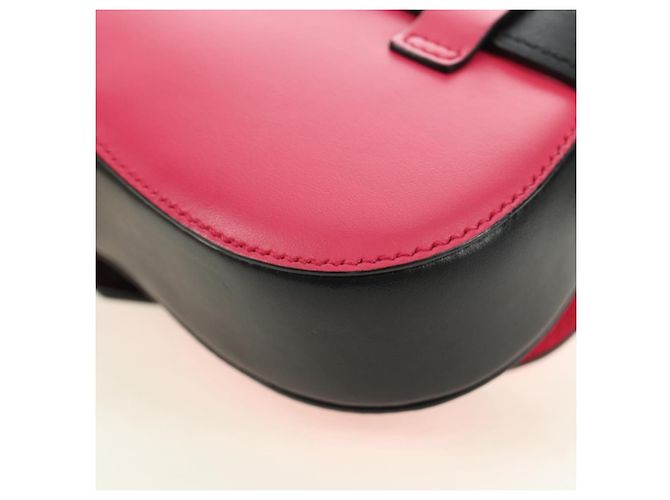PRADA Sydney Chain Shoulder Bag Leather 2way Black Pink Silver - vista 21