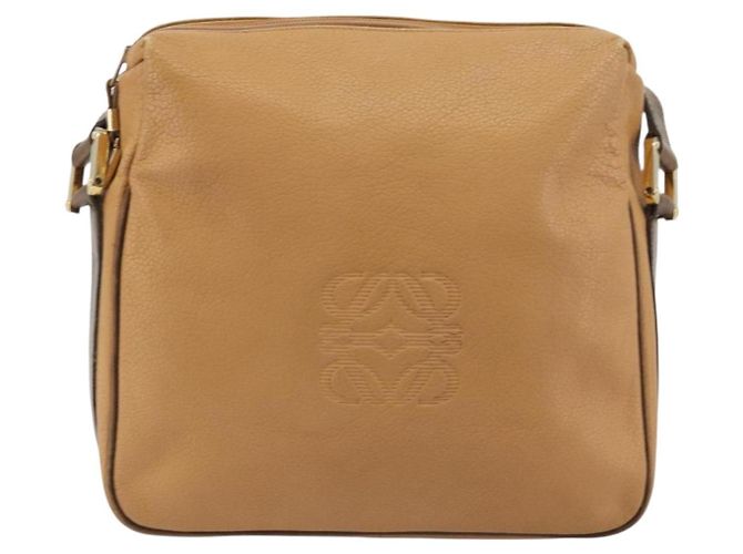 LOEWE Anagram Shoulder Bag Leather Beige Gold - vista 13