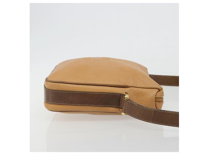 LOEWE Anagram Shoulder Bag Leather Beige Gold - vista 3