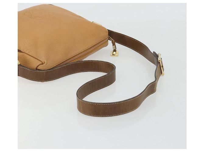 LOEWE Anagram Shoulder Bag Leather Beige Gold - vista 7