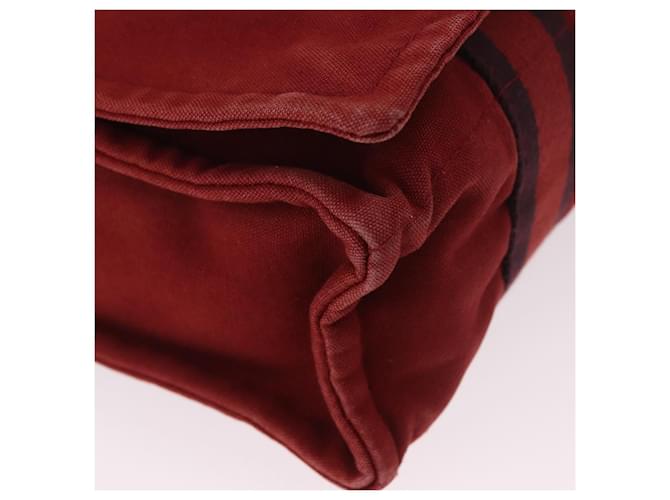 Hermès HERMES Bathas Shoulder Bag Canvas Red Silver - vista 10