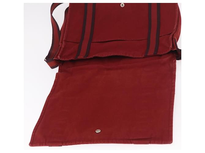 Hermès HERMES Bathas Shoulder Bag Canvas Red Silver - vista 15