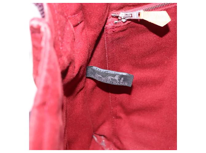 Hermès HERMES Bathas Shoulder Bag Canvas Red Silver - vista 16