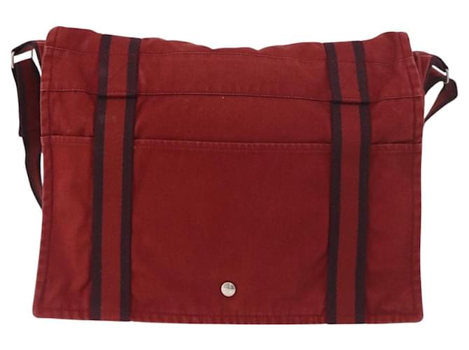 Hermès HERMES Bathas Shoulder Bag Canvas Red Silver - vista 2